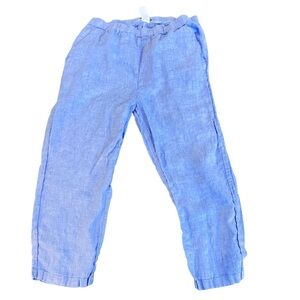 Quince 100% European Linen Pants Size XL French Blue Crop Ankle Tapered Beach